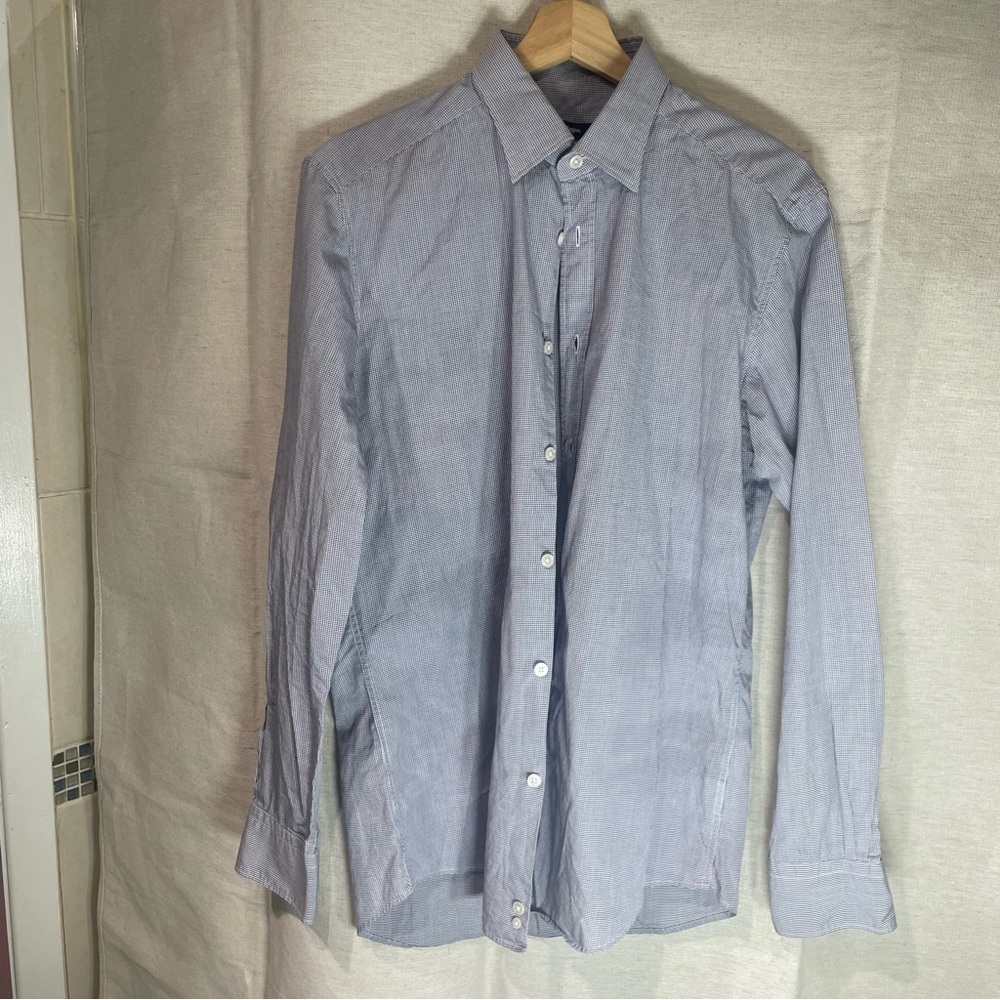 Z Zegna Casual Light Gray Button Down Shirt